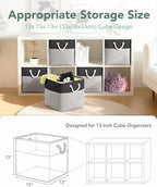 13x15x13 Inch Large Storage Bins with Cotton Rope Handles 6-Pack - Image 2