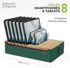 Prosumer's Choice Bamboo Charging Station - Multi Charger Station Organizer - Desk Docking Station for Phones, Tablets, Laptop - Wooden Charging Station with Removable Dividers - Cables Not Included - Image 3