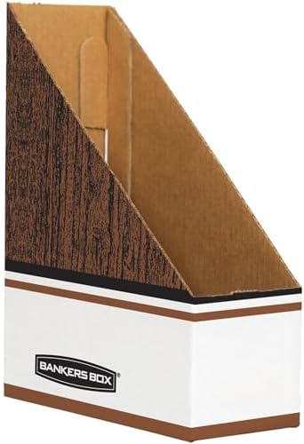 Bankers Box 12-Pack Magazine File Holders, Oversized Letter, Wood Grain - Image 5