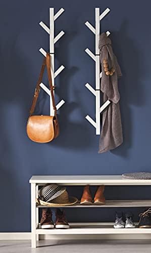 Premium Racks Coat Rack & Hat Rack – Modern Design – Wall Mounted – Stylish – (White) by PremiumRacks
