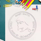 Custom Name & Address Embossed Stamp - Ideal Islamic Gift, Personalized Desk Embosser for Envelopes & Paper, Sturdy Base, Ideal for Islamic School Teachers, 1-5/8 Size, Easy to Use - Image 6