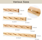 Hickory Wood Coat Rack Wall Mount, 24 Inch Coat Hook Hanger Wooden Wall Coat Rack with 6 Hooks for Purse Clothes Towels Hats in Entryway Bedroom Bathroom, Natural - Image 2