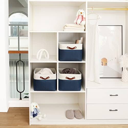 OrganiHaus 16x12.5in Storage Baskets, 3 Pack - Fabric Bins for Shelves - Image 5