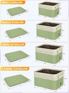 BALEINE 4 Pack Fabric Closet Storage Bins for Shelves, Linen Closet Organizers and Storage, Decorative Baskets for Organizing, Shelf, Clothes, Home, Office (Green, 15''x11''x9.5'') - Image 2