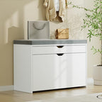 VOWNER Shoe Storage Bench with 3-Tier Flip Drawer, Shoe Rack Bench with Adjustable Shelves & Hidden Storage Space, Shoe Organizer for Entryway, Hallway, Living Room, White - Image 3