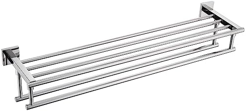 KOKOSIRI Bathroom Towel Rack Towel Holder 32 Inches Bath Towel Shelf with Double Towel Bars Wall Mounted, Polished Chrome Stainless Steel B6005CH-L32 by KOKOSIRI