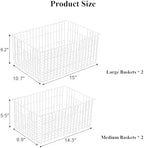 Orgneas Upright Freezer Organizer Bins Metal Wire Storage Container Basket - Image 2
