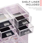 Sorbus Makeup Organizer, 7-Drawer Acrylic 2-Piece Set (Tie Dye) - Image 5