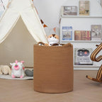 90L Oversize Woven Laundry Basket,Cotton Tall Laundry Hamper for Blankets,Clothes,Pillows,Toys,Shoes Large Laundry Bin Brown - Image 6