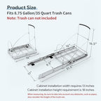 Tanamu Pull Out Trash Can Under Cabinet，Under Sink Slide Out Garbage for Kitchen，Requires 13" W X 18" D Minimum Cabinets，Not Included Can，Chrome Adjustable for 7-10 Gal Can - Image 3