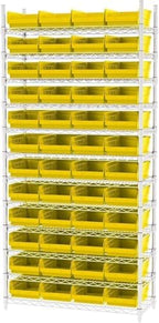 Akro-Mils 30150 Heavy Duty Plastic Shelf Bins, 12"x 8"x 4", Yellow, 12-Pack - Image 6