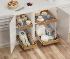 OCG Pull Out Drawers For Cabinets, Slide out Wood Drawer Shelf, Pull Out Shelves for Base Cabinet Organization in Kitchen, Pantry, Bathroom - Image 3