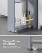 VASAGLE Small Bathroom Storage Cabinet, with Slide Out Drawers，Dove Gray - Image 5