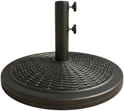 T&Jero 33 lb Round Heavy Duty Patio Market Table Umbrella Base Weight Stand Pre-Filled for Outdoor, Black by TJero
