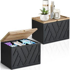 Jorkol 2 PCS White Tampon Holder for Bathroom Decor, Feminine Product Organizer with Lid, Shark Week Tampon Storage, Wood Pad and Tampon Organizer for Toilet Organizer, Bathroom Accessories Box by Jorkol