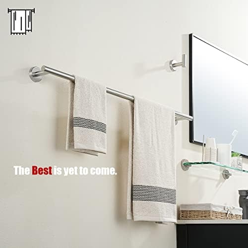 JQK Bath Towel Bar, 30 Inch 304 Stainless Steel Thicken 0.8mm Single Towel Rack for Bathroom, Towel Holder Brushed Finished Wall Mount, Useable Length 27 Inch, TB110L27-BN - Image 4