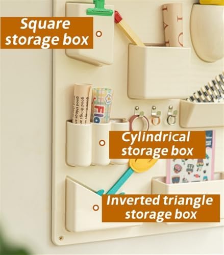 Cute Small Item Wall Storage, Desktop Multi-Grid Storage Board, Creative Wall Decoration, Storage Wall Hanging Suitable for Bedroom, Living Room, Entrance(Black) - Image 4