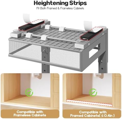 2 Packs 21IN Depth Under Sink Organizer, 2-Tier Pull Out Cabinet Organizer With Smooth Circular Rail, Large Capacity Metal Mesh Sliding Drawers For Bathroom& Kitchen Storage,Height Adjustable-Gun Gray - Image 4