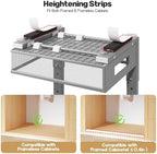 2 Packs 21IN Depth Under Sink Organizer, 2-Tier Pull Out Cabinet Organizer With Smooth Circular Rail, Large Capacity Metal Mesh Sliding Drawers For Bathroom& Kitchen Storage,Height Adjustable-Gun Gray - Image 4