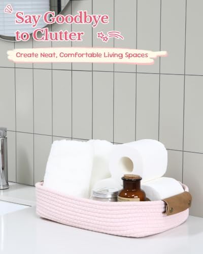 Sea Team Nesting Rectangular Woven Cotton Rope Storage Basket, 3-Pack - Image 5