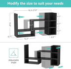 NUTIKAS Desk Shelves Desktop Organizer Shlef - Black Office Organization for Top of Desk Organizers and Accessories Corner Bookshelf Table Top Shelving Small Hutch Decorations for Office - Image 3