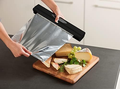 WENKO Refillable Aluminum Foil Organization and Storage, Foil and Plastic Wrap Dispenser with Slide Cutter for Kitchen Organization, Cling Film Holder, 14.96 x 2.05 x 2.64 in, Black Plastic - Image 6