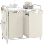 VASAGLE Laundry Hamper with Shelf, 2 Pull-Out Bags, 2 x 12.1 Gallons (46 L) by VASAGLEbySONGMICSHOME