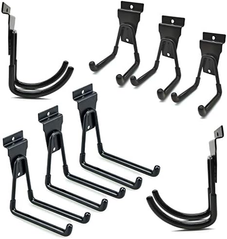 Slatwall Hooks 8 Pack, Heavy Duty Garage Wall Organizer for Power Tools and Cords, Slat Wall Hanging Hooks fit Standard 3-Inch Slat Wall by ATOOLA
