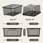 8 Pack Black Clear Plastic Storage Bins with Lids/Handle, Stackable Small Latching Storage Boxs for Organization （ 5 Quart ） - Image 2