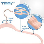 TIMMY Velvet Hangers - Suit (50-Pack) Ultra Thin Coat Hangers with Heavy Duty Construction, Holds up to 10 Lbs - Blush Pink/Rosegold Finishes - Image 3