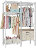 Ulif F1 Garment Rack for Kids, 4 Tiers Closet System Hold 410lbs, White by Ulif