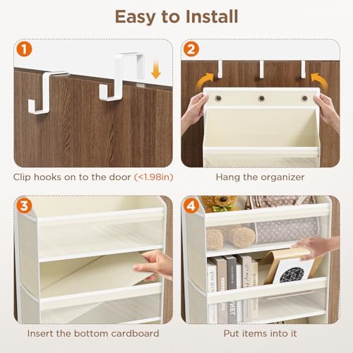 Mefirt Over The Door Organizer, 7 Tier Door Hanging Organizers with 7 Large Pockets 14 Side Pockets, Behind Door Storage Hanging Shelves for Closet Bathroom Bedroom Nursery - Image 6