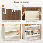 Mefirt Over The Door Organizer, 7 Tier Door Hanging Organizers with 7 Large Pockets 14 Side Pockets, Behind Door Storage Hanging Shelves for Closet Bathroom Bedroom Nursery - Image 6