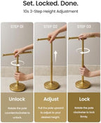 Gold Freestanding Hand Towel Holder Countertop, Height Adjustable - Image 5