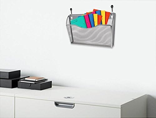 YBM HOME Mesh Wall Mount File Organizer Holder for Home and Office, Single Pocket Hanging File Holder for Folders, Documents, Letters, and Magazines, Silver 3 Pack - Image 5