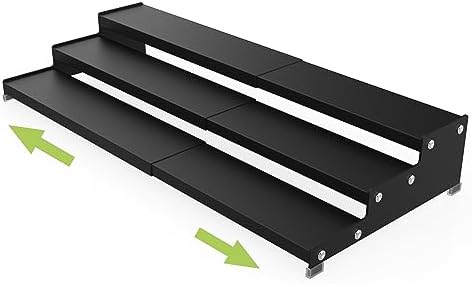 Jojocross Spice Rack Organizer for Cabinet, 3 Tier Expandable Spices Storage, Great for Kitchen Cabinets, Cupboard,Pantry and Countertop More 1 Pack/Black by JOJOCROSSHIGHQUALITYLIFE
