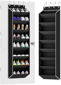 KYEVIS Over The Door Shoe Organizer Storage Fit 16-24 Pairs Hanging Shoe Rack Organiser for Closet Door, Deep Pocket Shoe Holder for Sneakers,Boots Storage(1 Pack Black) by StrongandOrganizer