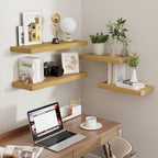 Fun Memories 32" W x 9.3" D Floating Shelves, Rustic Wood Deep Shelves for Bedroom, Kitchen, Living Room, Long Floating Shelf for Wall, Storage Display Wall Shelf for Books Decor, Oak - Image 6