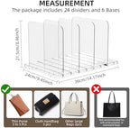 Stackable Bag & Purse Organizer for Closet Acrylic Shelf Dividers for Closet Organization, Clear Handbag Purse Storage Organizer Divider, Keep Clutch, Wallet, Pocketbook Upright, 6 Pack - Image 3