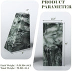 Karibiber Marble Bookends for Heavy Books, Decorative Bookends for Shelves, Green Stone Book Ends, Heavy-Duty Book Ends for Hardback Book & Cookbooks, Unique Book Stopper & Holder, Set of 2 - Image 3