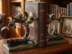Bellaa Birds Bookends Vintage Decorative Book Ends for Farmhouse Retro Rustic Bookshelf Stoppers Antique Bronze Sparrow Lightweight 23446 - Image 4
