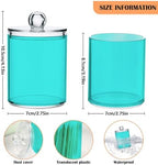 4 Pack Qtip Holder Dispenser with Lids,Blue Storage Containers,Bathroom Canisters Organizer for Cotton Ball,Cotton Swab,Cotton Round Pads,Floss 21214710 - Image 2