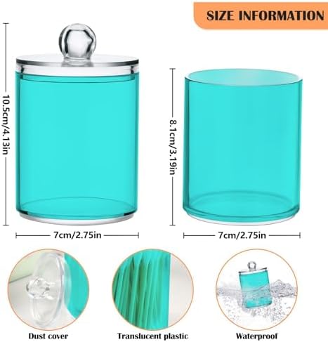 4 Pack Qtip Holder Dispenser with Lids,Blue Storage Containers,Bathroom Canisters Organizer for Cotton Ball,Cotton Swab,Cotton Round Pads,Floss 21214710 - Image 2
