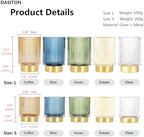 DASITON Makeup Brush holder Organizer,Crystal Cosmetic Makeup Brush Glass Brushes Storage Holder, Vintage Make Up Brush Cup Pen Pencil Holder striped vase(Cream S+L) - Image 6