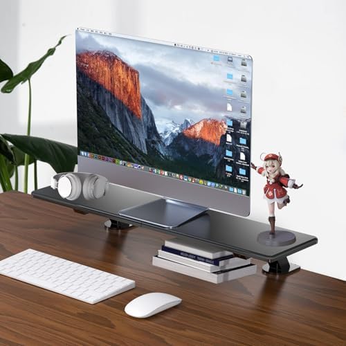 suptek Clamp-on 32 Inch Dual Monitor Desk Mount Riser Shelf Computer Stands for 2 Monitor,Laptop,Printer, Notebook,32.2” x 7.8” x 5.7” - Image 6