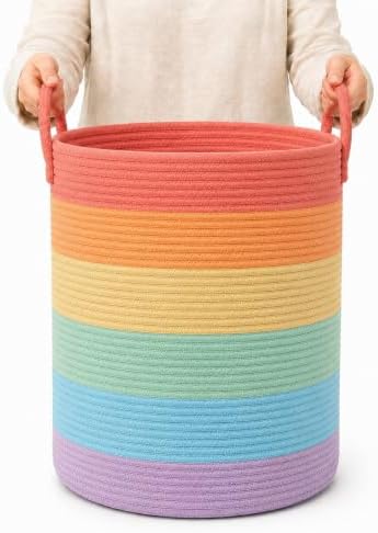 OrganiHaus Rainbow Laundry Basket & Hamper, Nursery Playroom 52L by OrganiHaus