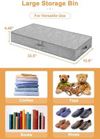punemi 4.5 in Tall Low Profile Under Bed Storage Containers, 2 Pack, Grey - Image 5