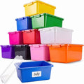 10 Pcs Classroom Storage Cubby Bins with Latching Lid,Candy by Ferrochef
