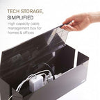 Yamazaki Home Cable Management Box – Cord Organizer Box with Lid, Minimalist Cable Storage for Office, ABS Plastic - Image 2
