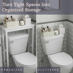 Alaterre Furniture Dorset Over-the-Toilet Storage Shelf, White, 27”x9”x37” - Image 5